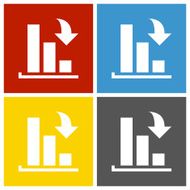 Bar Graph icon on square buttons - SquareSeries N43