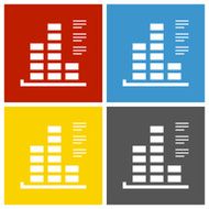 Bar Graph icon on square buttons - SquareSeries N44