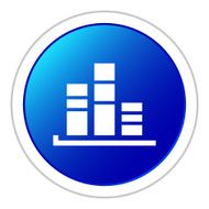 Bar Graph icon on a round button - StickerSeries