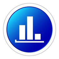 Bar Graph icon on a round button - StickerSeries N4