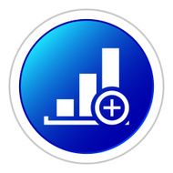 Bar Graph icon on a round button - StickerSeries N9