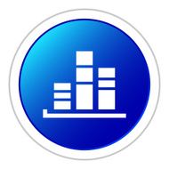 Bar Graph icon on a round button - StickerSeries N20