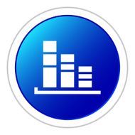 Bar Graph icon on a round button - StickerSeries N22