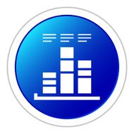 Bar Graph icon on a round button - StickerSeries N26