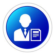 Businessman icon on a round button - StickerSeries N12