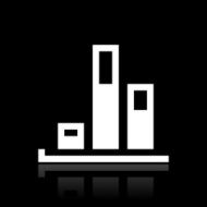 Bar Graph icon on a black background - WhiteSeries N6