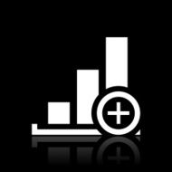 Bar Graph icon on a black background - WhiteSeries N9