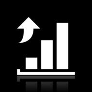 Bar Graph icon on a black background - WhiteSeries N15