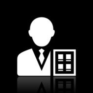 Businessman icon on a black background - WhiteSeries N6