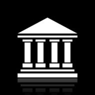 Bank icon on a black background - WhiteSeries