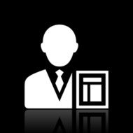 Businessman icon on a black background - WhiteSeries N8
