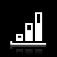 Bar Graph icon on a black background - WhiteSeries N34