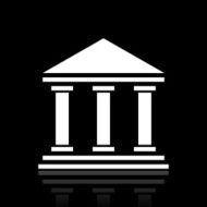 Bank icon on a black background - WhiteSeries N2