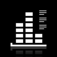 Bar Graph icon on a black background - WhiteSeries N44