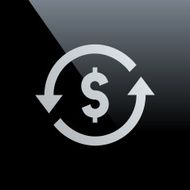 Exchange Rate icon on a black background - CoreSeries