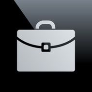 Briefcase icon on a black background - CoreSeries