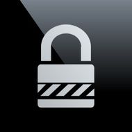 Padlock icon on a black background - CoreSeries