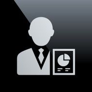 Businessman icon on a black background - CoreSeries N13