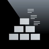 Pyramid icon on a black background - CoreSeries