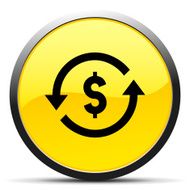Exchange Rate icon on a round button - CurveSeries