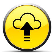 Cloud Computing icon on a round button - CurveSeries
