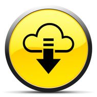 Cloud Computing icon on a round button - CurveSeries N2