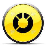 Donut Chart icon on a round button - CurveSeries
