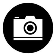 Digital Camera icon on a round button - DimSeries