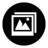 Photographs icon on a round button - DimSeries