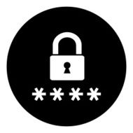 Security icon on a round button - DimSeries