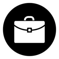 Briefcase icon on a round button - DimSeries