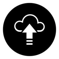 Cloud Computing icon on a round button - DimSeries