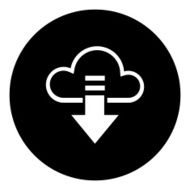 Cloud Computing icon on a round button - DimSeries N2