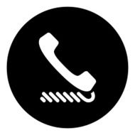 Telephone icon on a round button - DimSeries