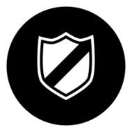 Shield icon on a round button - DimSeries