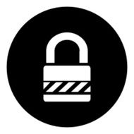 Padlock icon on a round button - DimSeries