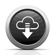 Cloud Computing icon on a round button - ElectSeries N2