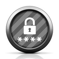 Security icon on a round button - EliteSeries