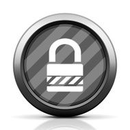 Padlock icon on a round button - EliteSeries