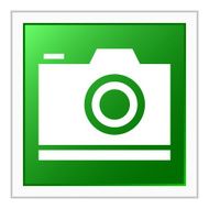 Digital Camera icon on a square button - FlatSeries