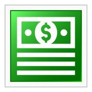 Money icon on a square button - FlatSeries N2