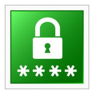 Security icon on a square button - FlatSeries