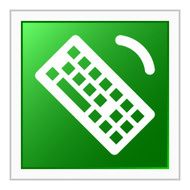 Computer Keyboard icon on a square button - FlatSeries