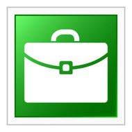 Briefcase icon on a square button - FlatSeries