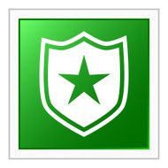 Shield icon on a square button - FlatSeries