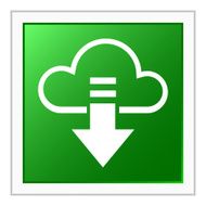 Cloud Computing icon on a square button - FlatSeries N2