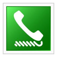 Telephone icon on a square button - FlatSeries