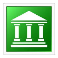 Bank icon on a square button - FlatSeries N5