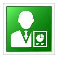 Businessman icon on a square button - FlatSeries N13