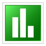 Bar Graph icon on a square button - FlatSeries N43